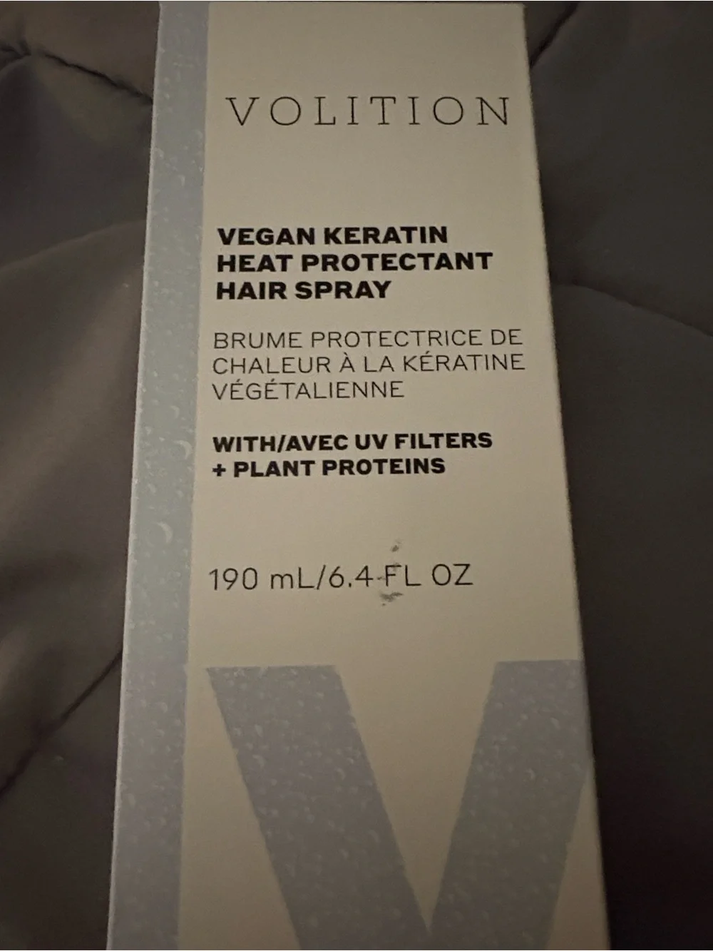 Volition Vegan Keratin Heat Protectant Hair Spray — White